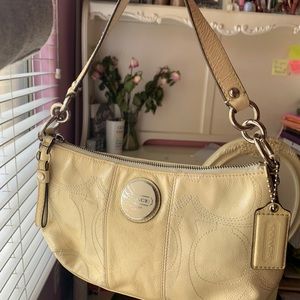 Authentic Beige Coach Shoulder Bag